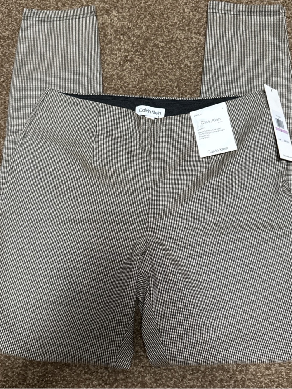 Calvin Klein Black & White Micro-Check Dress Pants